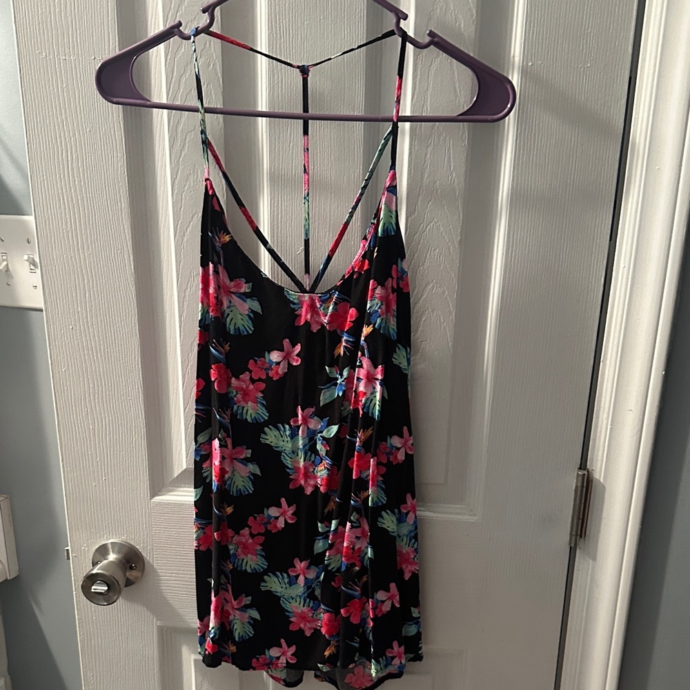 No Boundaries Black Floral Strappy Dress